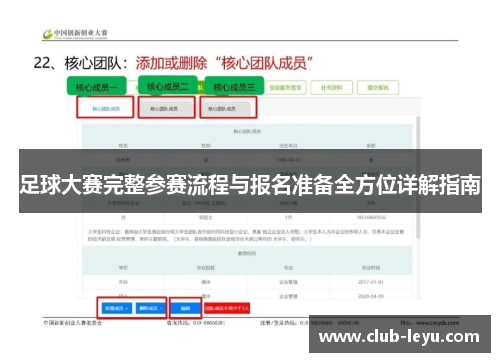 足球大赛完整参赛流程与报名准备全方位详解指南